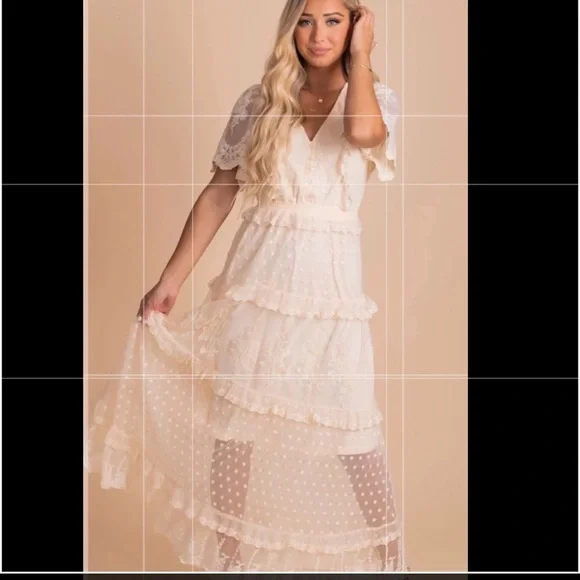 Light My Fire Cream Lace Maxi Dress. Brand New never warn!